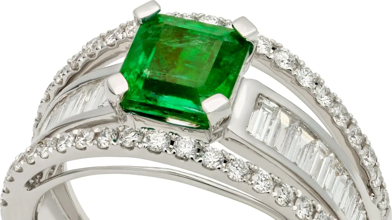Emerald may birthstone engagement rings