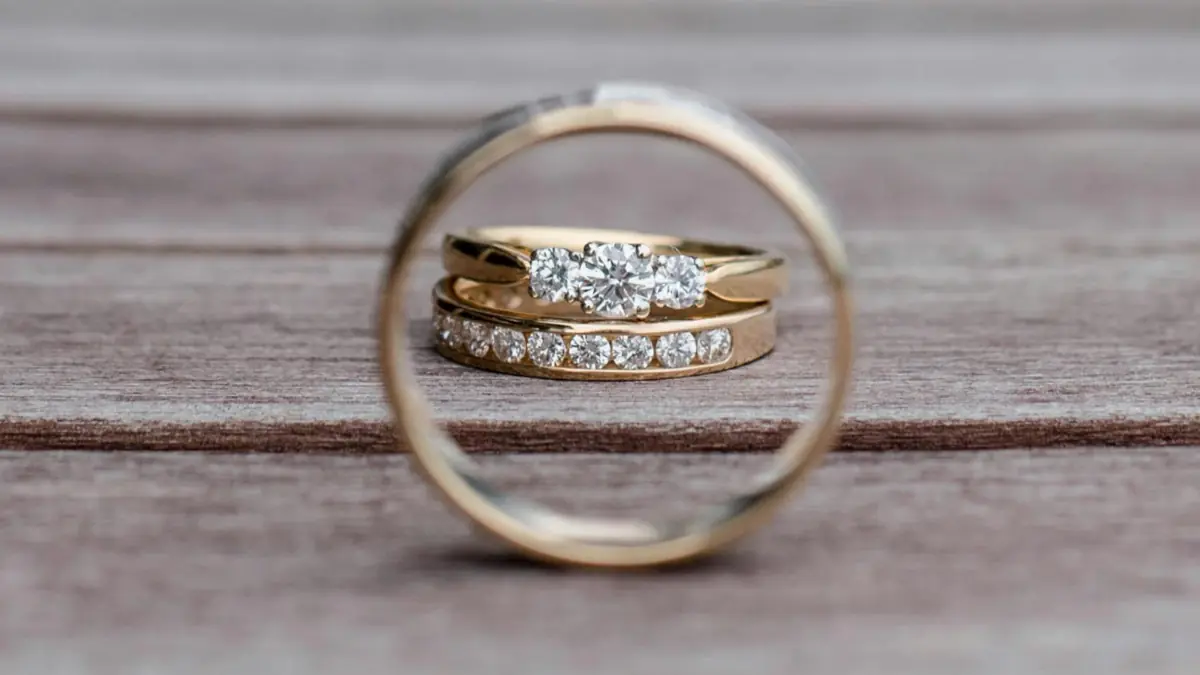 Eternity Engagement Ring with Wedding Band
