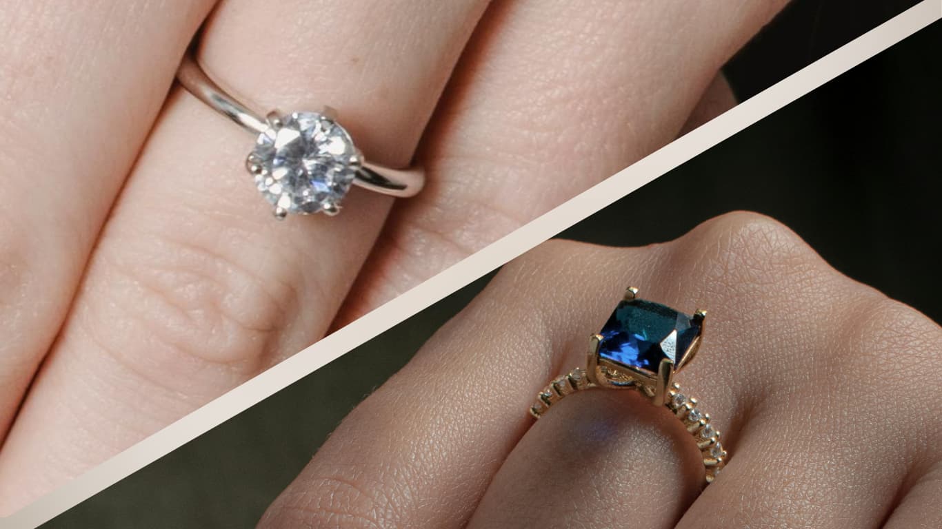 Sapphire vs Diamond Engagement Ring