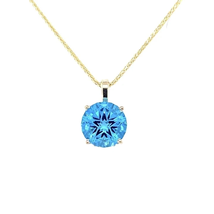  Texas Star Cut Blue Topaz Necklace