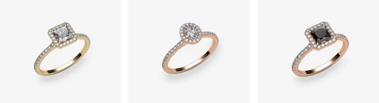 Two Tone Engagement Rings: Yellow and Rose Gold